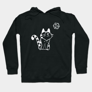 Funny Cat with D20 Dice Tabletop RPG Hoodie